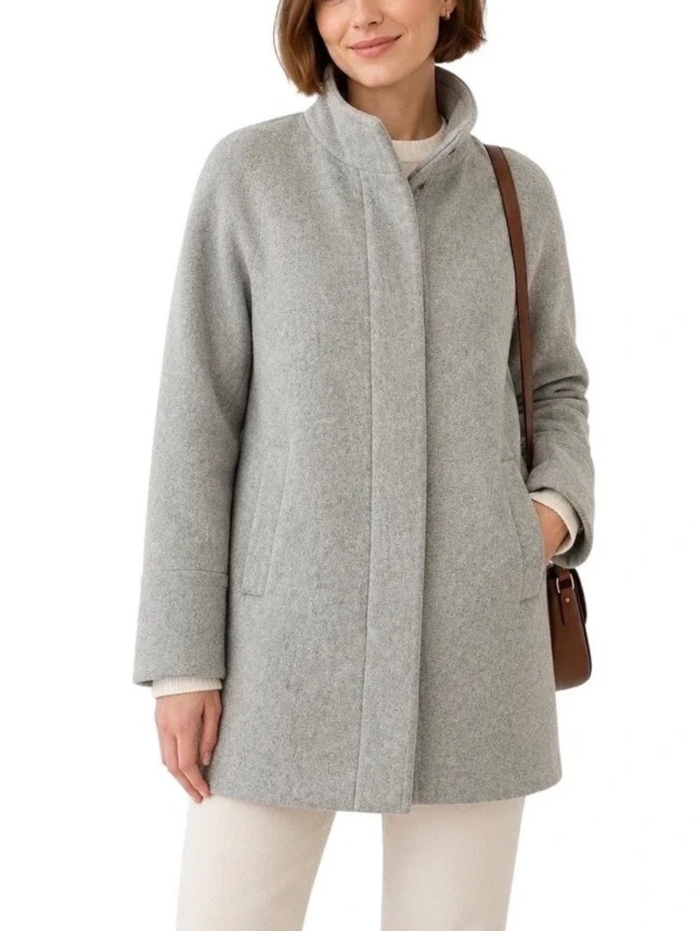 J.Crew Gray Wool Blend Classic City Coat Jacket